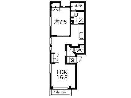 FOREST EYE(1LDK/3階)の間取り写真