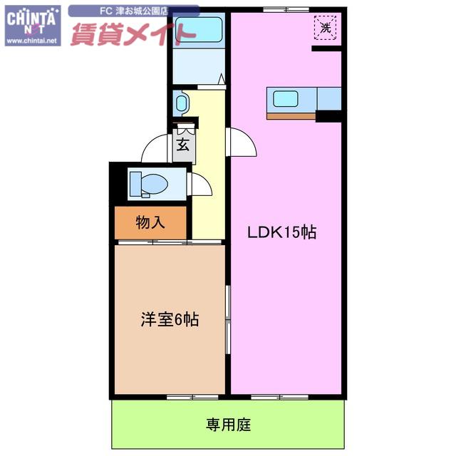 コーポビーチブリーズ(1LDK/1階)の間取り写真