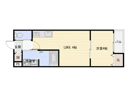 アッシュメゾン加美正覚寺13(1LDK/2階)の間取り写真