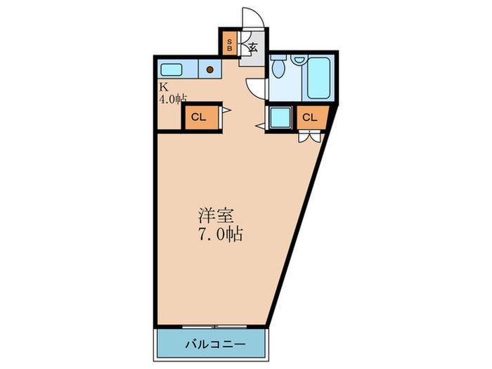 エトワール北梅田(ワンルーム/7階)の間取り写真