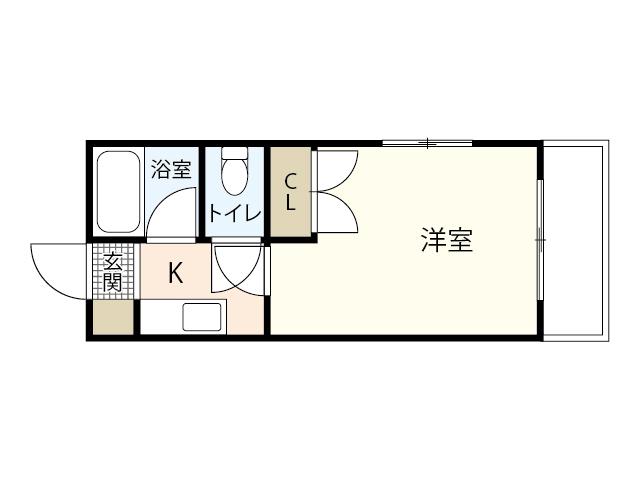 エステート古江新町(1K/5階)の間取り写真