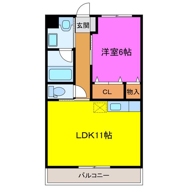 プリマ・クラッセ(1LDK/4階)の間取り写真