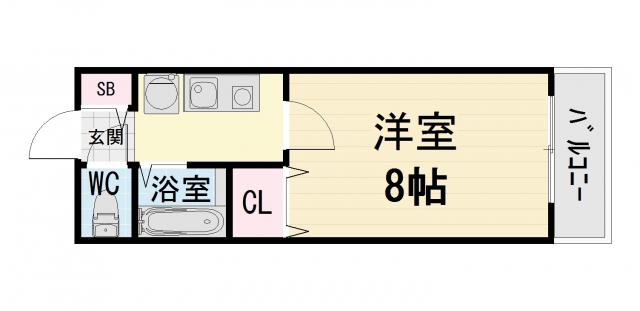 アネックス2号館(1K/3階)の間取り写真