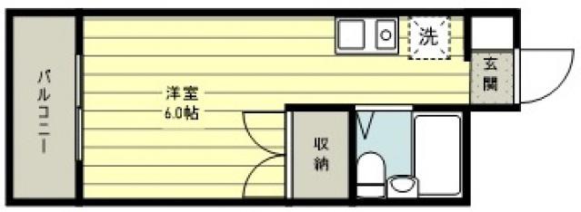 上福岡グリーンハイツ(1K/4階)の間取り写真