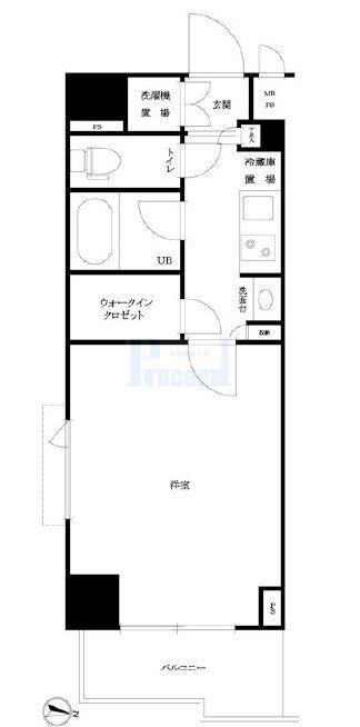 ルーブル市ヶ谷(1K/7階)の間取り写真
