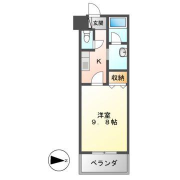 グラン・アベニュー白川公園(1K/11階)の間取り写真