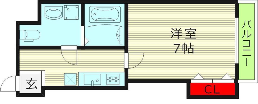 S-FORT大今里西(1K/3階)の間取り写真
