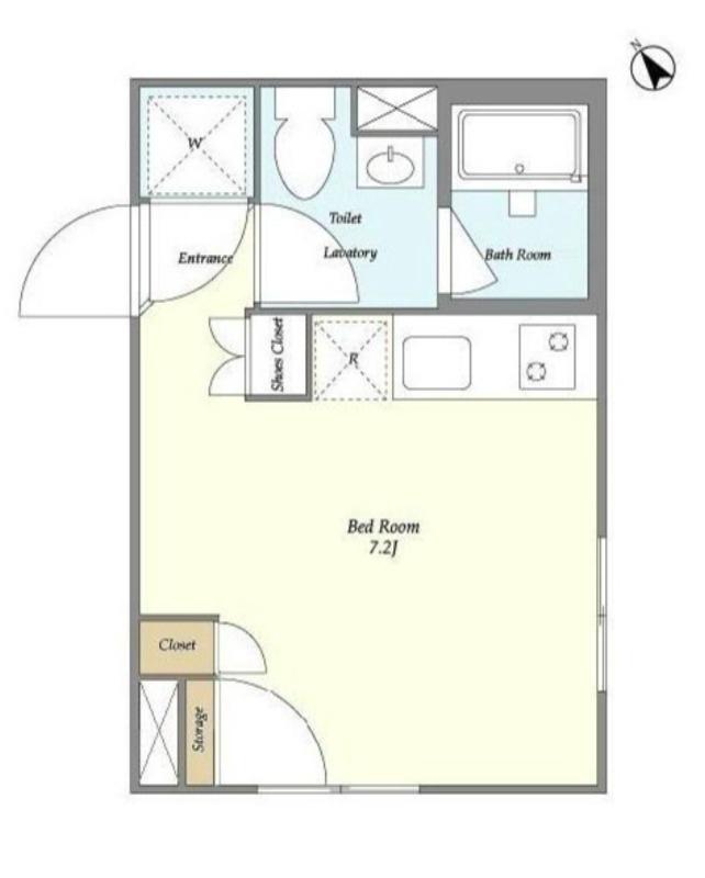TAKANAWA CUBE ウエスト(ワンルーム/2階)の間取り写真