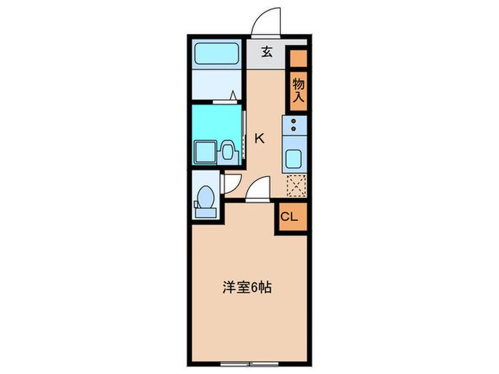 THE TERRACE 多々良(1K/1階)の間取り写真