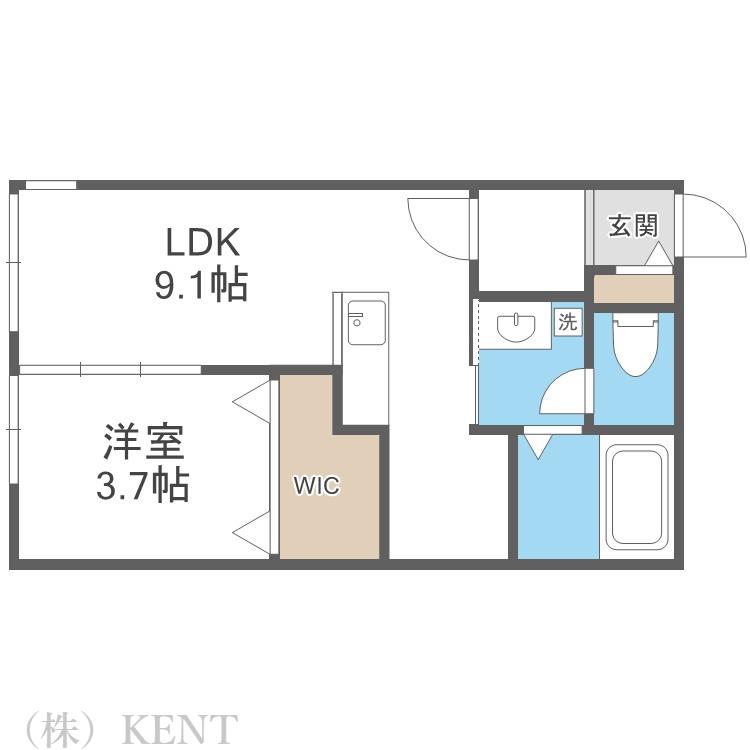 HALENIX札幌医大前(1LDK/3階)の間取り写真