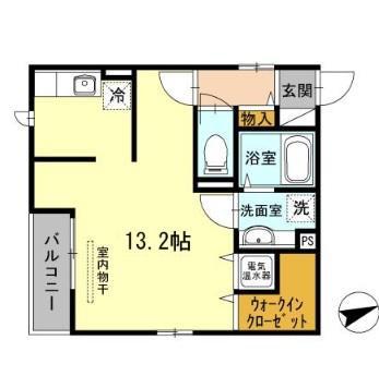 アペルトサピエンティア(ワンルーム/3階)の間取り写真