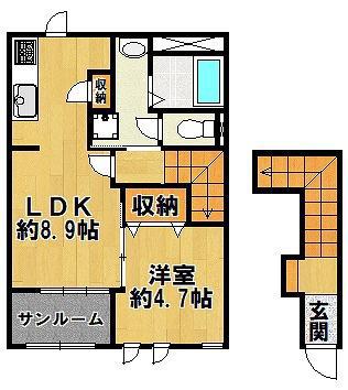 BERG4.5(1LDK/2階)の間取り写真