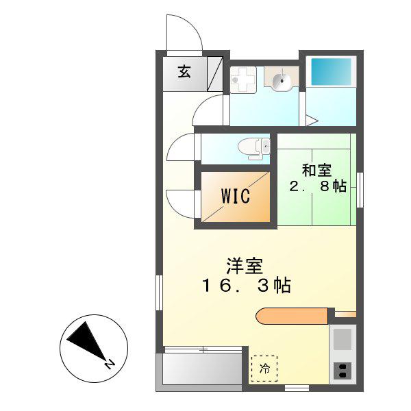 RADIANCE鶴舞(1LDK/2階)の間取り写真