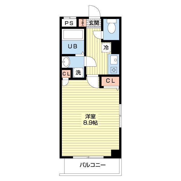 BELLAUBE大久保(1K/2階)の間取り写真
