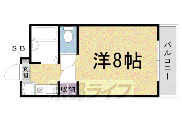 ハイツ松山(1K/3階)の間取り写真