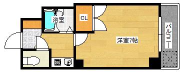 カルティエ城北通(1K/4階)の間取り写真