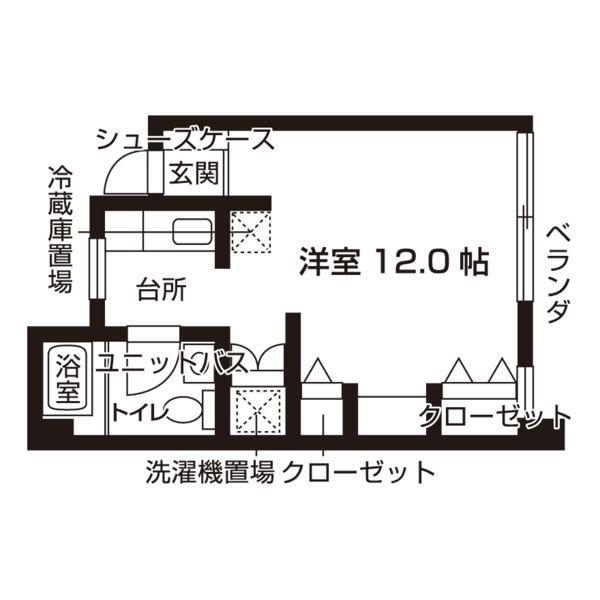 クリビアちくさA棟(ワンルーム/2階)の間取り写真