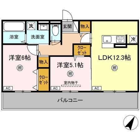 スペチアーレ・セレーナ(2LDK/1階)の間取り写真