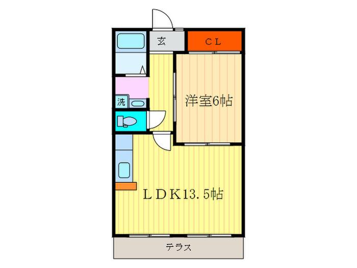 須田ハイツ(1LDK/1階)の間取り写真