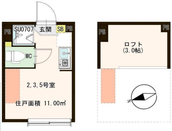 グラン千住仲町(ワンルーム/1階)の間取り写真
