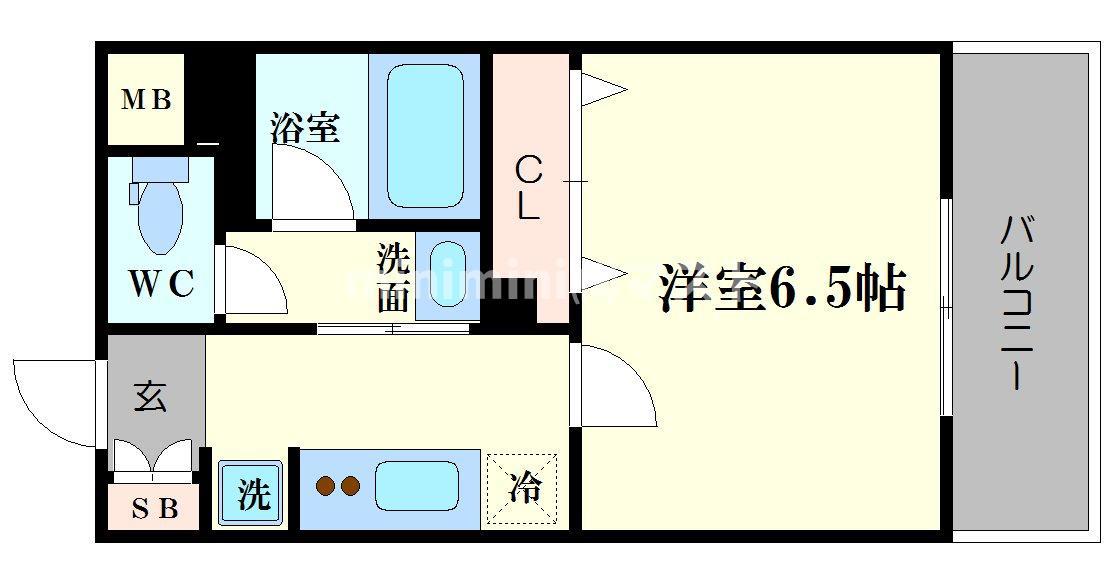 FUJIMAN北山町(1K/4階)の間取り写真