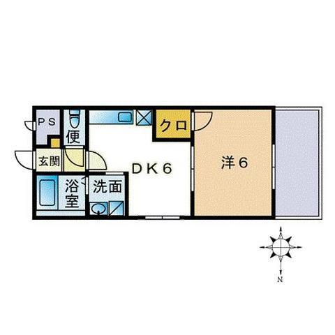 アムール旭(1DK/1階)の間取り写真