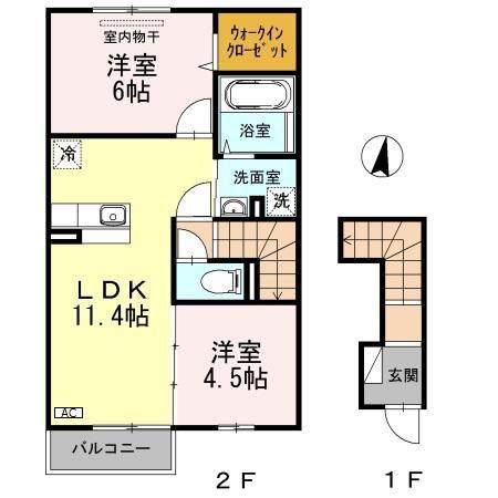 M・K3(2LDK/2階)の間取り写真