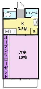 新 HAJIME(1K/2階)の間取り写真