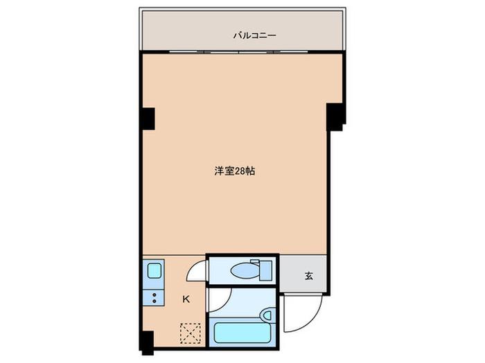 玉泉館II(1K/2階)の間取り写真