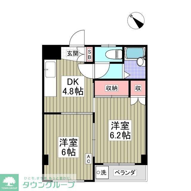 ブルーメセゾン(1DK/3階)の間取り写真