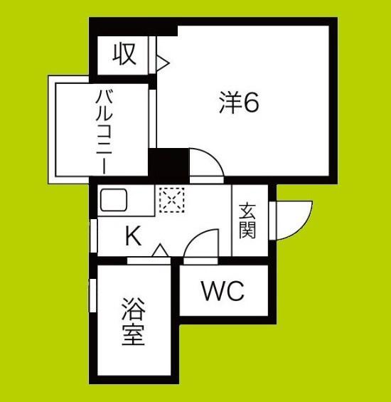 コアロード2000(1K/5階)の間取り写真