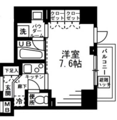 プライマル上野イースト(1K/7階)の間取り写真