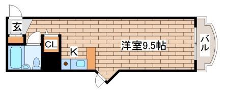 ミスティ∞(ワンルーム/2階)の間取り写真