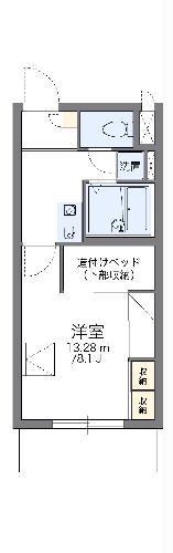 レオパレスヴィルヌーブ川崎B(1K/4階)の間取り写真