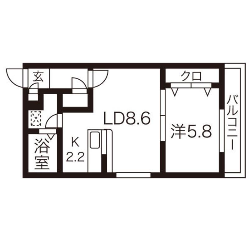 コムズ南平岸(1LDK/3階)の間取り写真