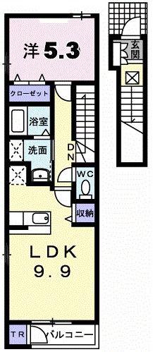 ミラージュA(1LDK/2階)の間取り写真