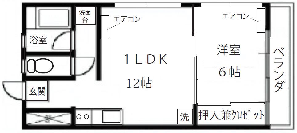 ケヤキハイツ(1LDK/2階)の間取り写真