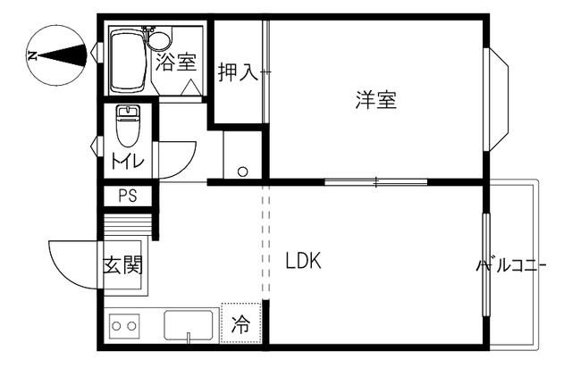 メゾンクリアション(1LDK/2階)の間取り写真