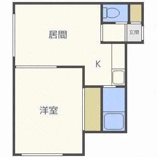 プラザイン396(1LDK/2階)の間取り写真