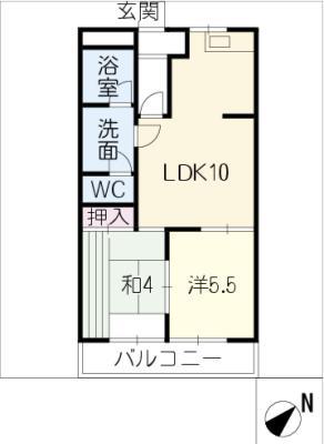 ルナパーク108(2LDK/3階)の間取り写真