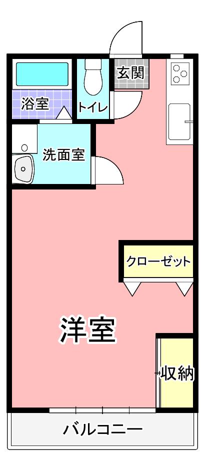スカイコート(ワンルーム/2階)の間取り写真