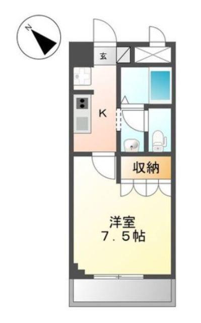 プロニティー(1K/2階)の間取り写真