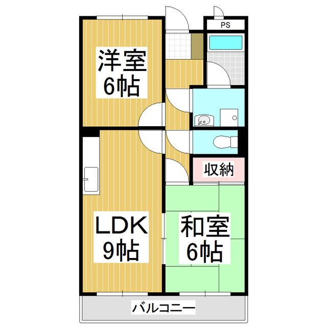 LIMPIAルレーヴN(2LDK/3階)の間取り写真