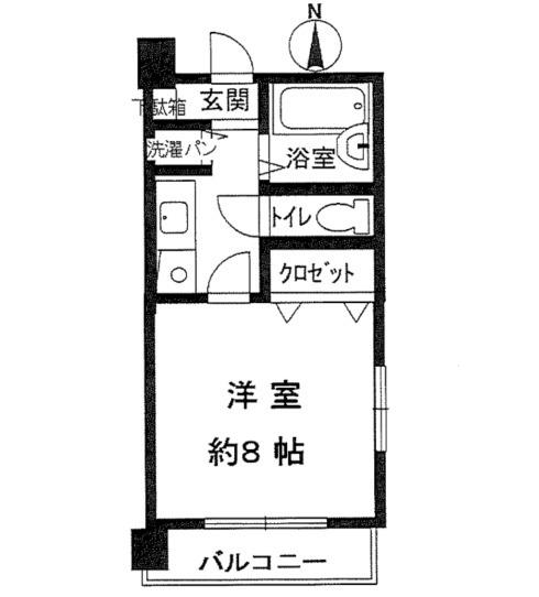 神戸多聞マンション(1K/5階)の間取り写真