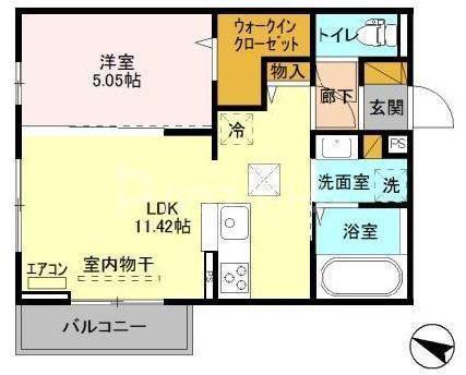 ラ・ベルメールおおたかの森(1LDK/3階)の間取り写真