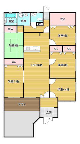 ホワイトロートス(5LDK/1階)の間取り写真