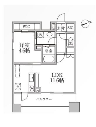 レジディア新御徒町II(1LDK/11階)の間取り写真
