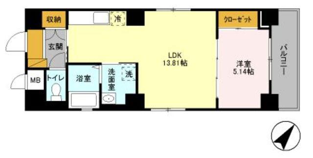アザレア根津(1LDK/2階)の間取り写真