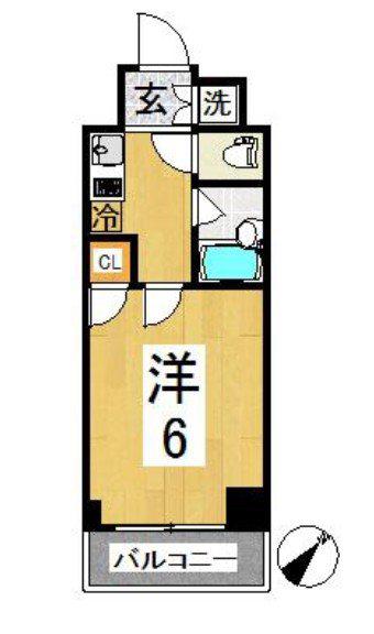 ルーブル溝の口参番館(1K/5階)の間取り写真