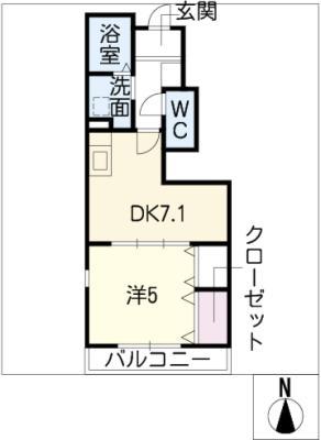 MAJE(1DK/1階)の間取り写真